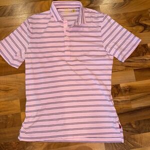 Polo Ralph Lauren Classic‎ Fit Pink Striped Performance Golf Polo Shirt office